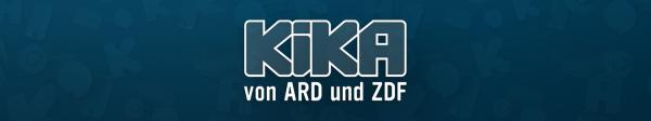 KiKA-Logo in weiß auf blauem Hintergrund